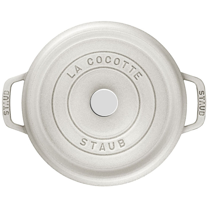 Staub Cast Iron 0.25-qt Mini Round Cocotte - White Truffle