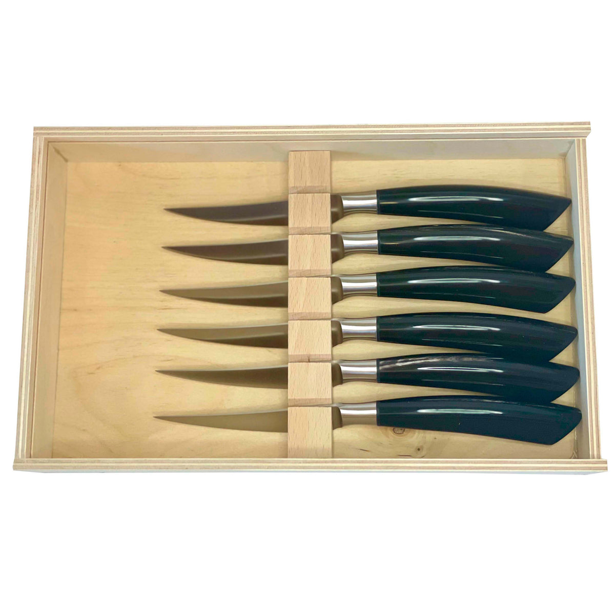 Legnoart Sirloin 4-Piece Steak Knife Set with Light Wood Handle