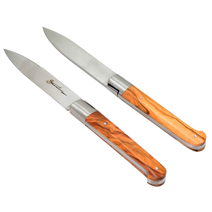 Sauveterre Stainless Steel 6-Piece Steak Knife Set with Olivewood Handle