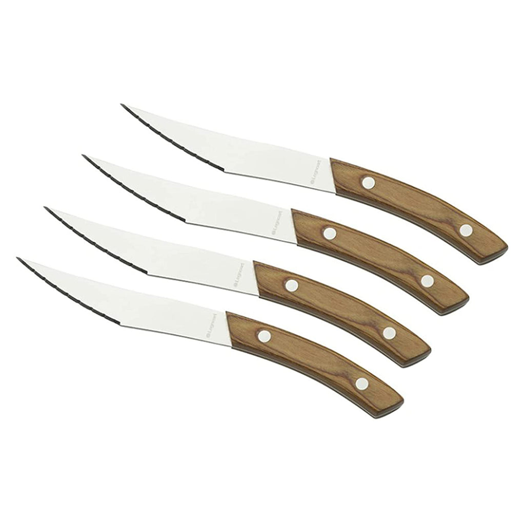 Legnoart Sirloin 4-Piece Steak Knife Set with Light Wood Handle