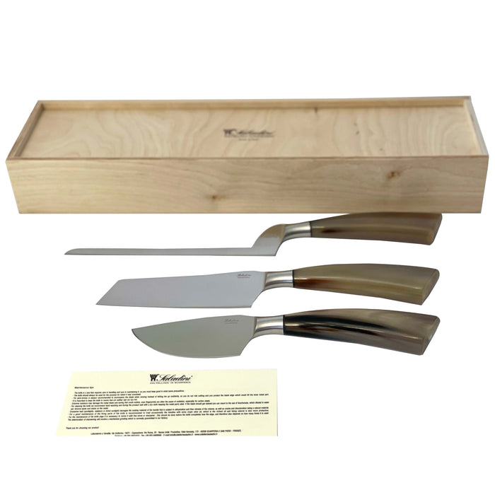 Coltelleria Saladini - Cheese Knife Set of 5 with Ox Horn Handle